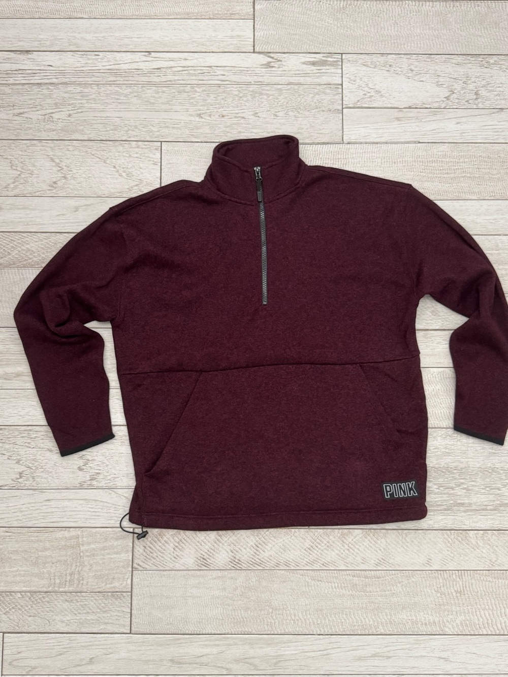 PINK Victoria's Secret Half-Zip Pullover Sweater in Burgundy